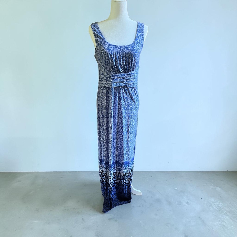 Spense Blue Ombre Sleeveless Maxi Sundress Boho Cottagecore Summer Beach